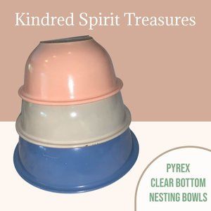 Pyrex Clear Bottom Nesting Bowls, Free Shipping